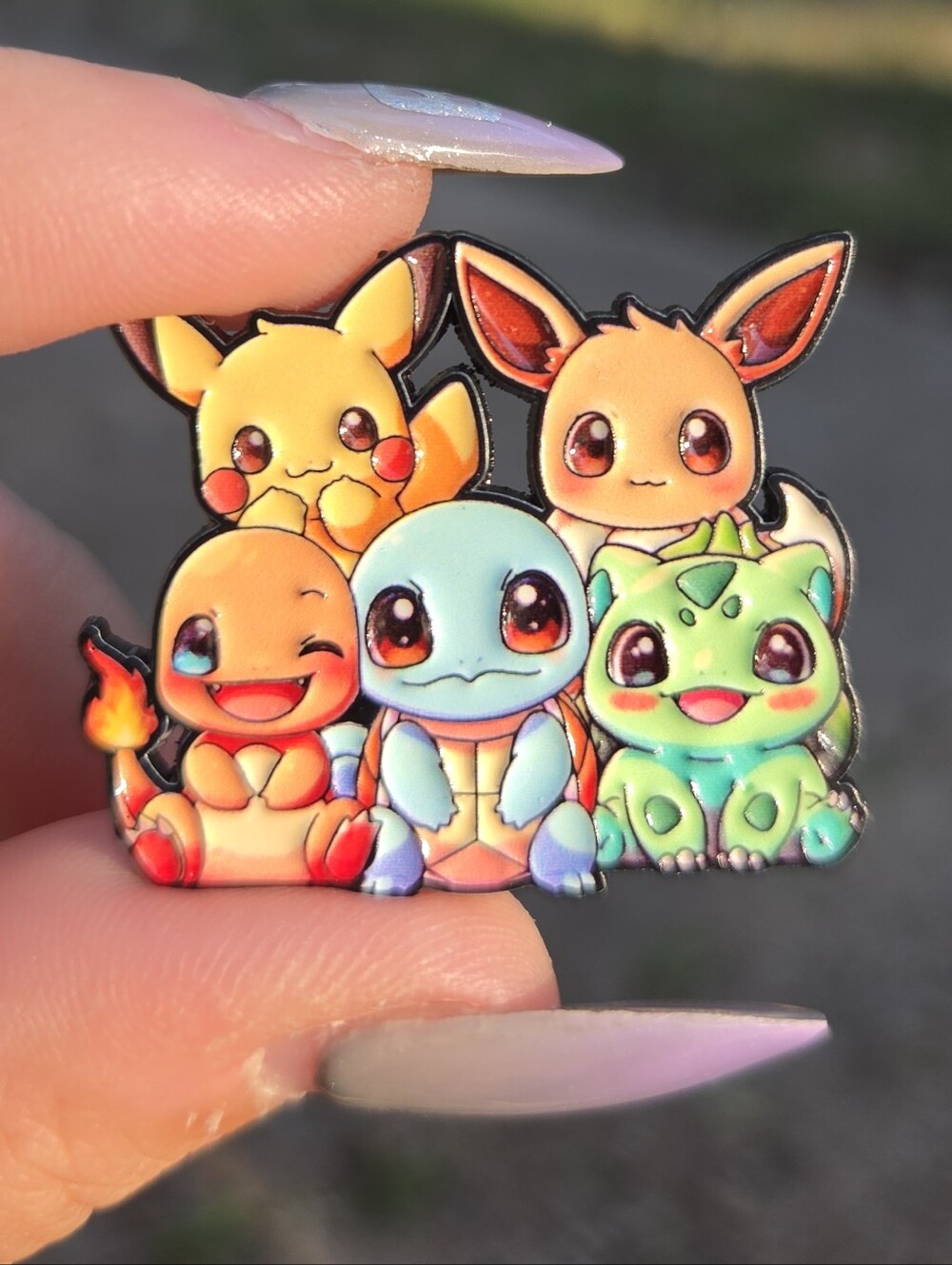 Pokemon Multicolor Starter Squad Enamel Pin - Yellow, Orange, Blue, Green, Pink